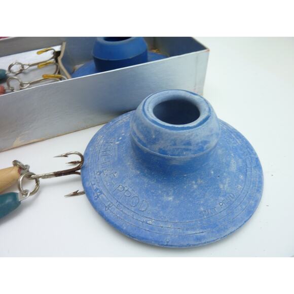 Vintage Fishing Lure Jig Lot-- Hard Plastic Bendo-Jig x 5 and Pole Hold - Picture 6 of 9